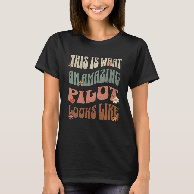 Det här är vad en Fantastisk Pilot ser ut som Retr T Shirt (Framsida)