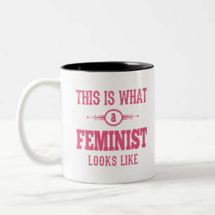 Det här är vad en feminist ser ut som en tvåtonsko Två-Tonad mugg