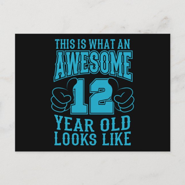 DET HÄR ÄR VAD EN SUPER 12 ÅRIG 12-ÅRSFEST VYKORT (Framsida)