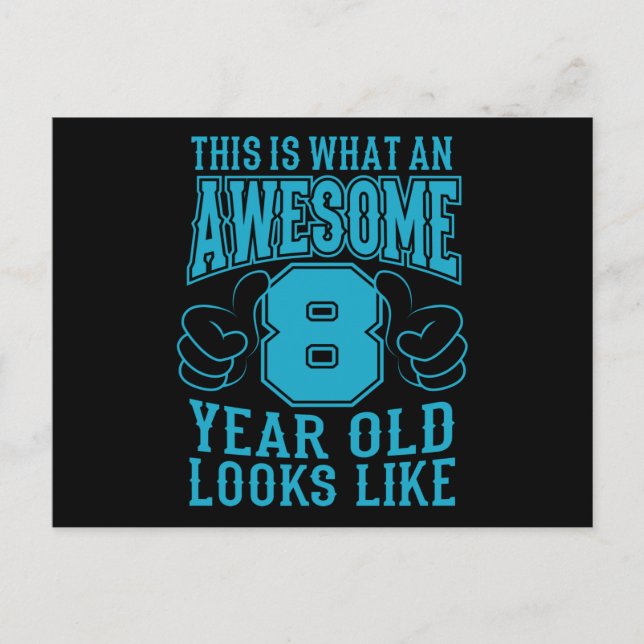 DET HÄR ÄR VAD EN SUPER 8 ÅR GAMMAL Fyller 8 Vykort (Framsida)