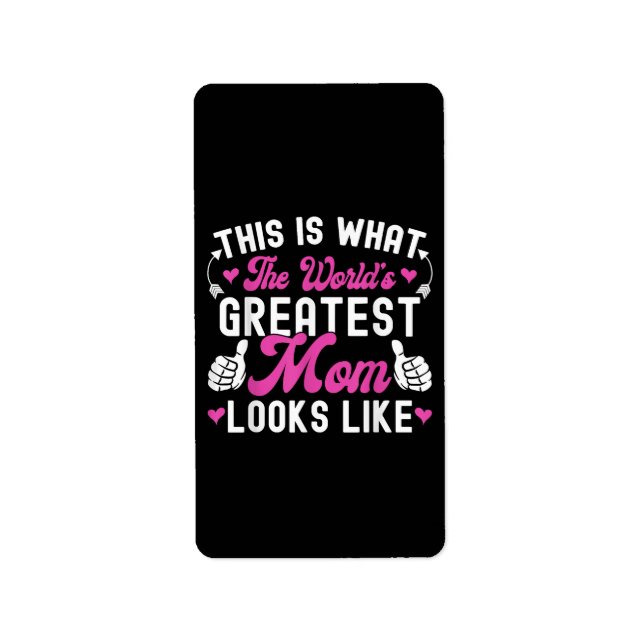 Det här är vad Världsmästare Mamma ser ut som Moth Adressetikett (Framsidan)