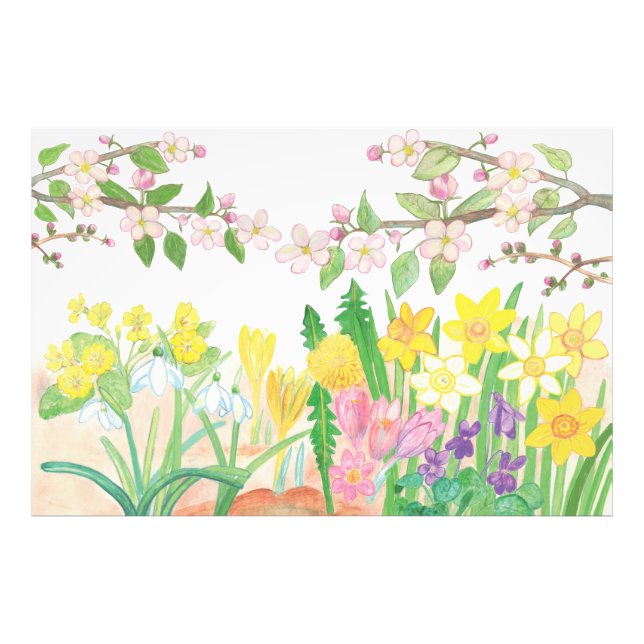 Det här är Vår blommor som radikerar Joy Fototryck (Framsidan)