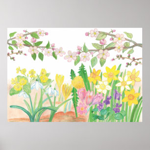 Det här är Vår blommor som radikerar Joy Poster