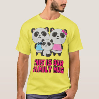 Det här är vår familj, Panda Family Huddle, Cute T Shirt