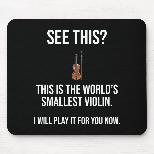 Det här är världens minsta Violin Sarcastic Musmatta (Framsidan)