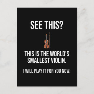 Det här är världens minsta Violin Sarcastic Vykort