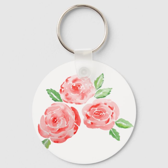 Det här är vattenfärgsmagnet ro elegant nyckelring (Framsida)