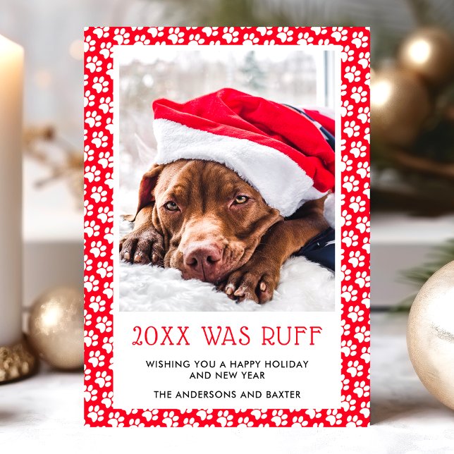 Det här året var Ruff Red Pet Photo jul Card (Skapare uppladdad)