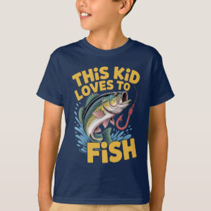 Det här barnet älskar att fiska Fiske Barn Fiskare T Shirt