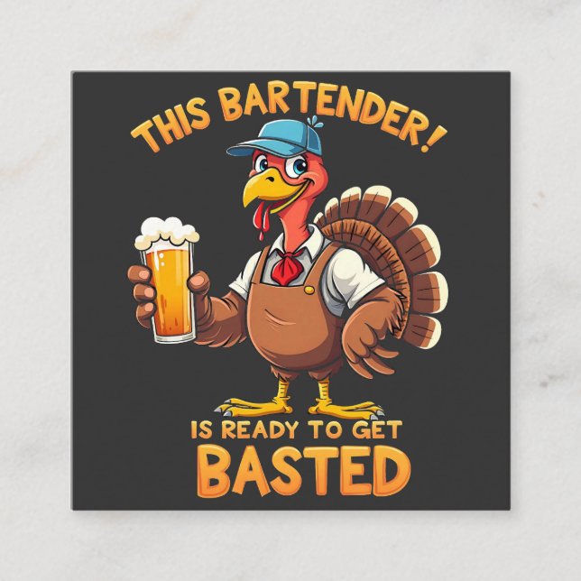 Det här bartender är redot att bli sprängd fyrkantigt visitkort (Framsida)