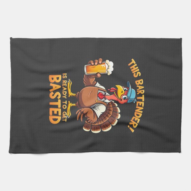 Det här bartender är redot att bli sprängd kökshandduk (Horisontell)