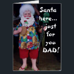 DET HÄR BEACH SANTA HOPES PAPPA CHRISTMAS ÄR JOLLY HÄLSNINGSKORT<br><div class="desc">BARA FÖR "PAPPA" ÅR DET HÄR ÅRET! Han ser inte ut som om han är på Nordpolen,  men han ser JOLLY :)</div>