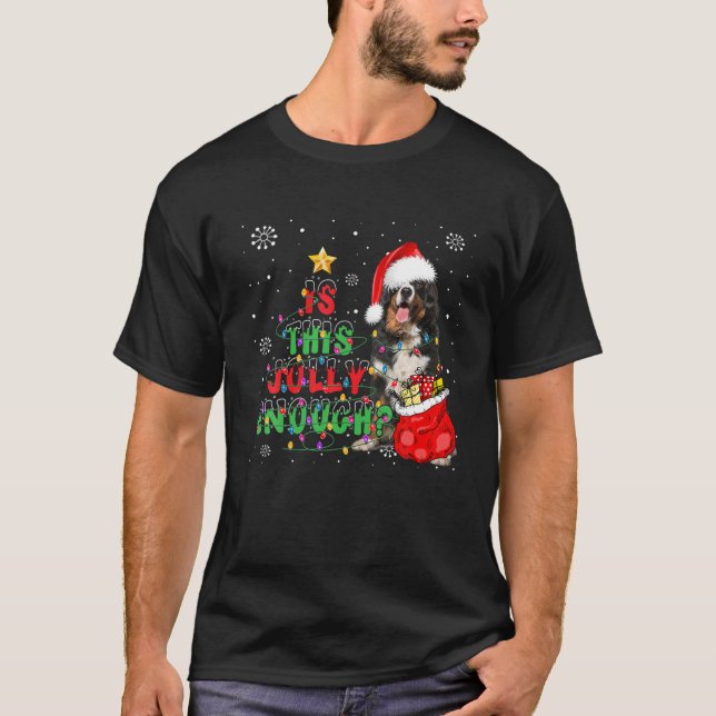 Det här Bernese Mountain Hund Merry Chris T Shirt (Framsida)
