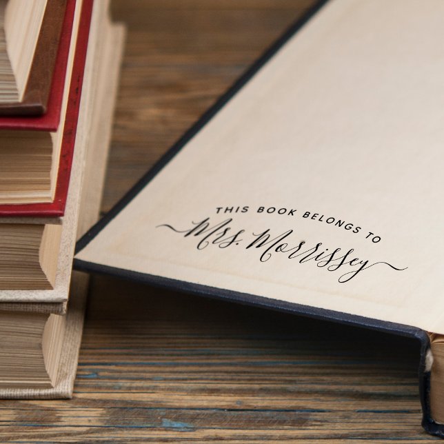 Det här Bok-Tillhöret för handskript Namn Självfärgande Stämpel (This Book Belongs To Handwritten Script Name Self-inking Stamp)