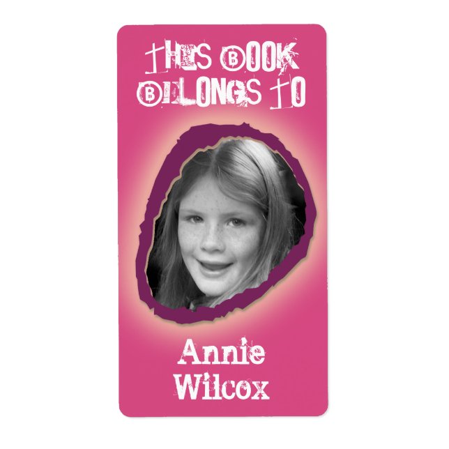 Det här Bok-Tillhöret till anpassad namnflicka Fraktsedel (Framsidan)