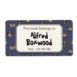 Det här Bok-Tillhöret till Tecknaden Anpassat namn Fraktsedel