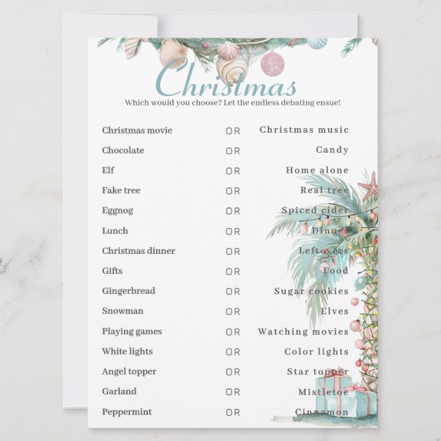 Det här eller det här eller det här Kustjullkortet Julkort (Framsida)