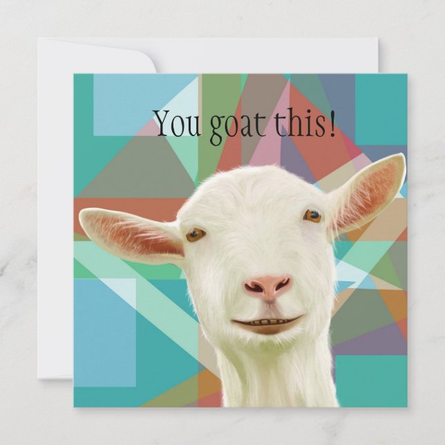 Det här! Friendly White Goat Greeting Card (Framsida)