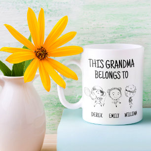 Det här Grandma-Tillhöret till 3 Funny Gift Mugg