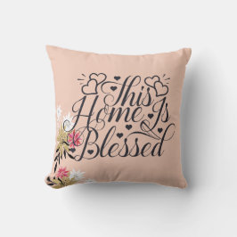 Det här hemmet är välsignat | BLOMMIGT Kudde