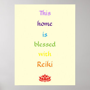 Det här huset är välsignat med Reiki Poster