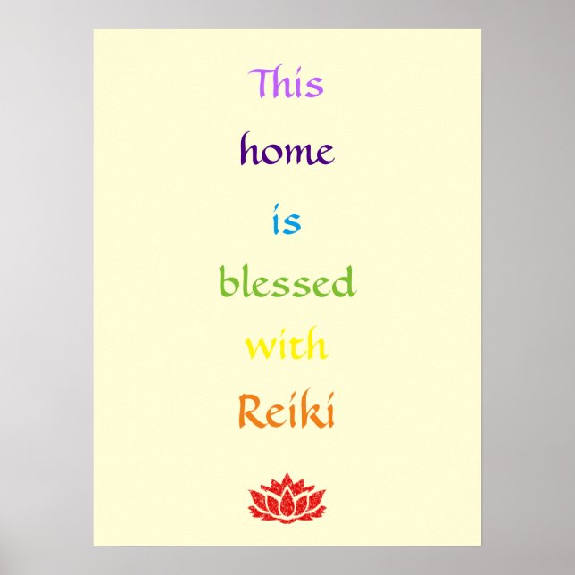 Det här huset är välsignat med Reiki Poster (Framsidan)