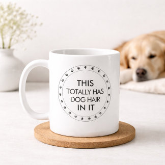 Det Här Innehåller Helt Hundhår Rolig Hundägare Kaffemugg