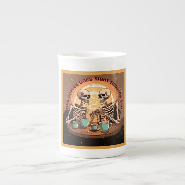 Det här kaffet går rakt igenom dig benporslin mugg (Framsidan)