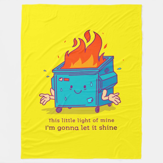 Det här lilla ljuset: Dumpster Fire Fleece Blanket (Framsidan)