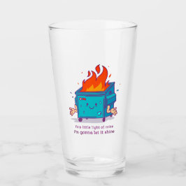Det här lilla ljuset: Dumpster Fire Pint Glass Glaskopp