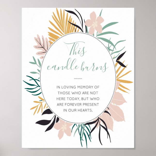 Det här ljuset bränner Tropiskt minnesmärke Bröllo Poster (Framsidan)