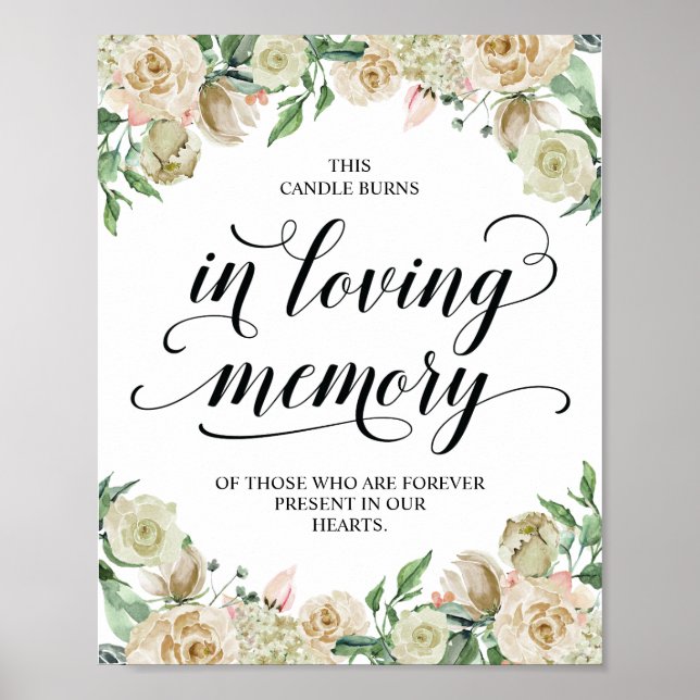 Det här ljuset brinner i kärleksfull minne Minnest Poster (Framsidan)