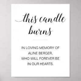 Det här ljuset brinner i minne Begravning Poster