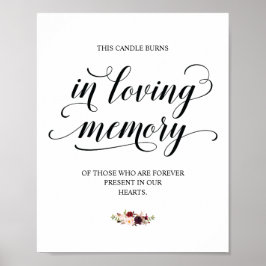 Det här ljuset brinner i minnet av minnes skylt