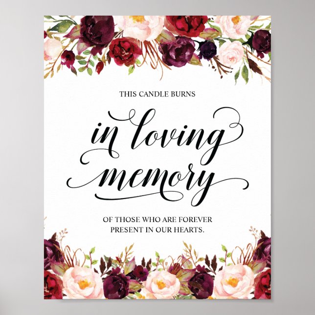 Det här ljuset brinner till minne av Minnestecken Poster (Framsidan)