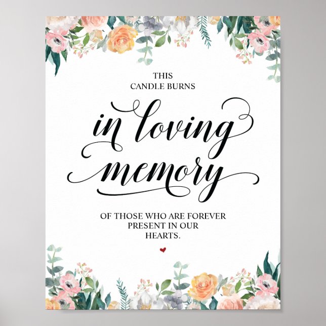 Det här ljuset brinner till minne av Minnestecken Poster (Framsidan)