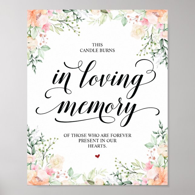 Det här ljuset brinner till minne av Minnestecken Poster (Framsidan)