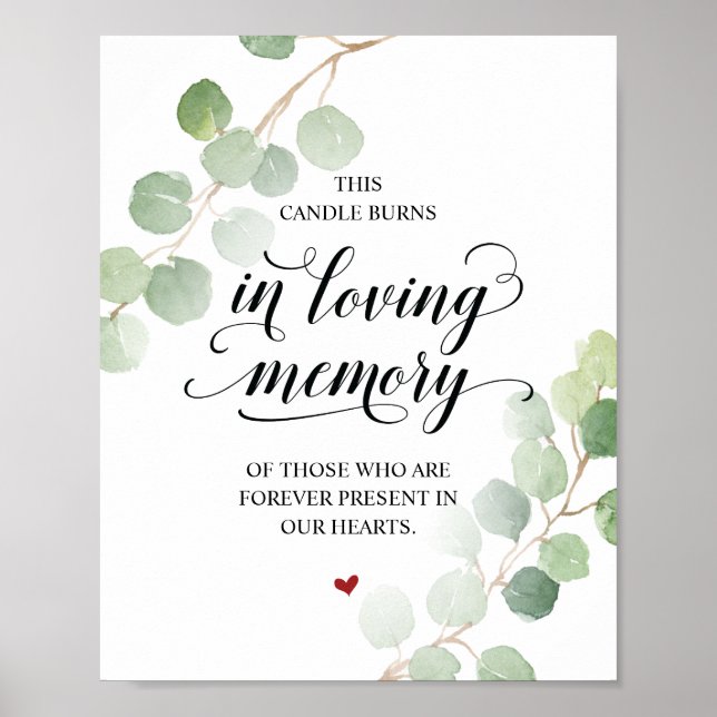 Det här ljuset brinner till minne av Minnestecken Poster (Framsidan)