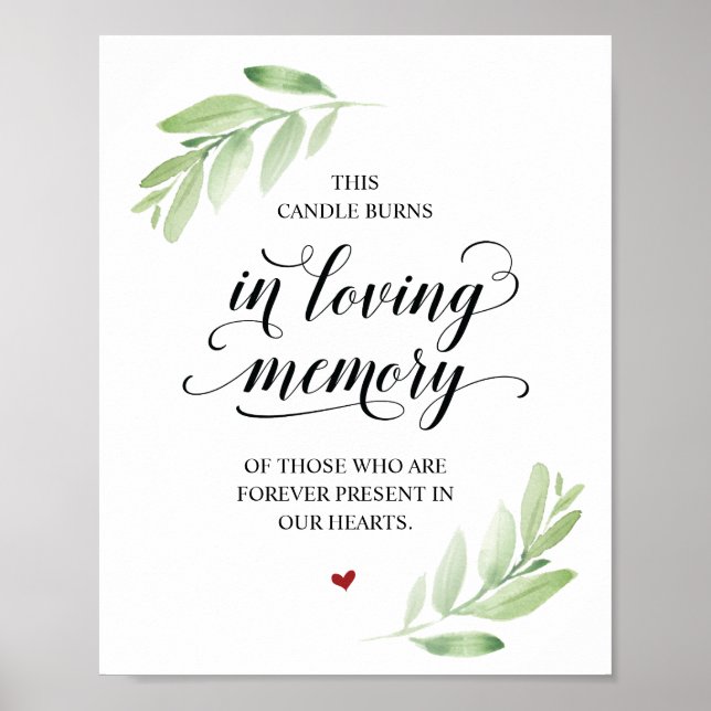 Det här ljuset brinner till minne av Minnestecken Poster (Framsidan)