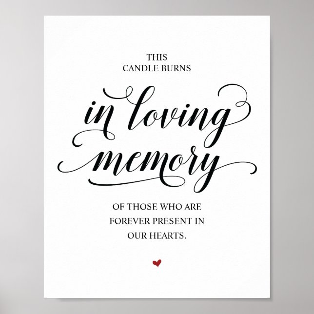 Det här ljuset brinner till minne av Minnestecken Poster (Framsidan)