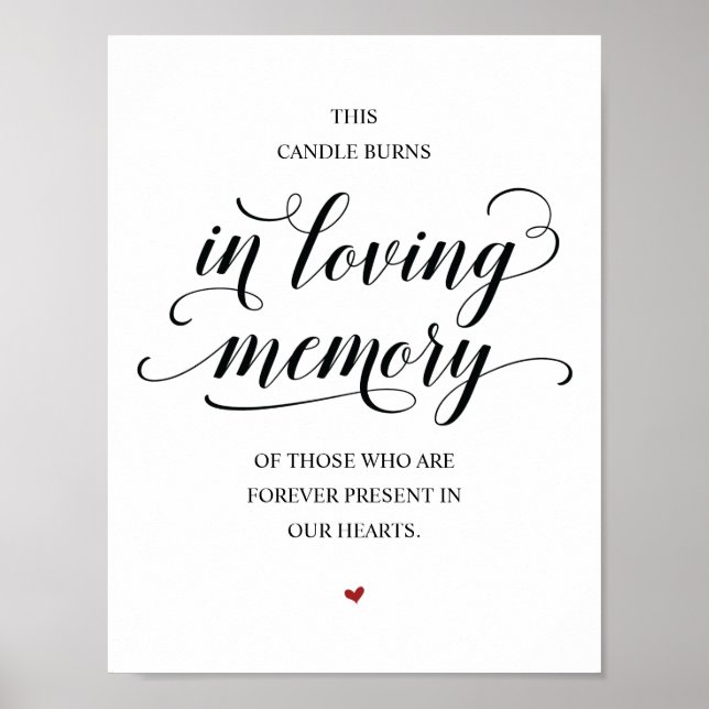 Det här ljuset brinner till minne av Minnestecken Poster (Framsidan)