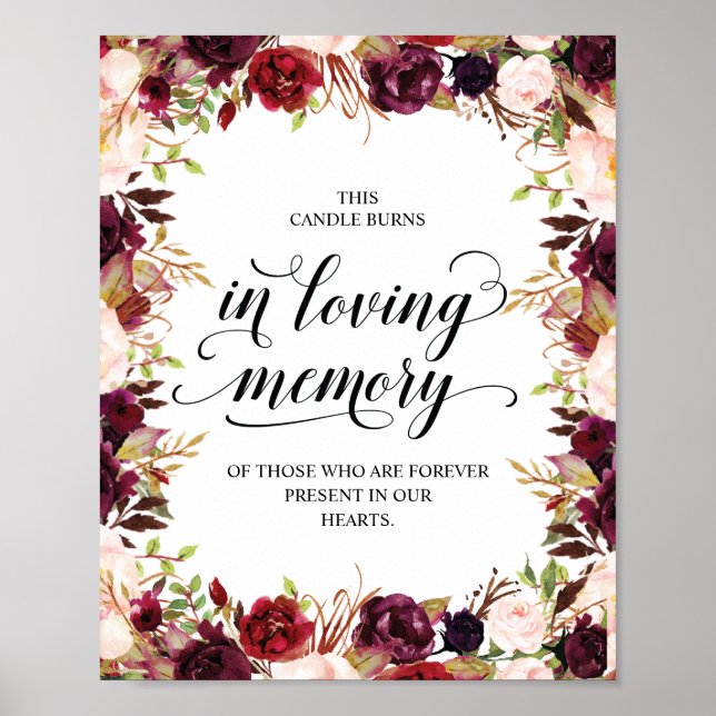 Det här ljuset brinner till minne av Minnestecken Poster (Framsidan)