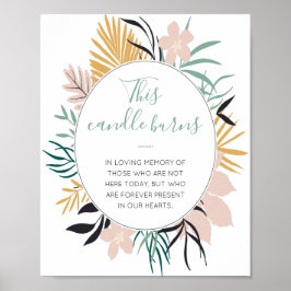 Det här ljuset brinner Tropiskt Minnesmärke Bröllo Poster