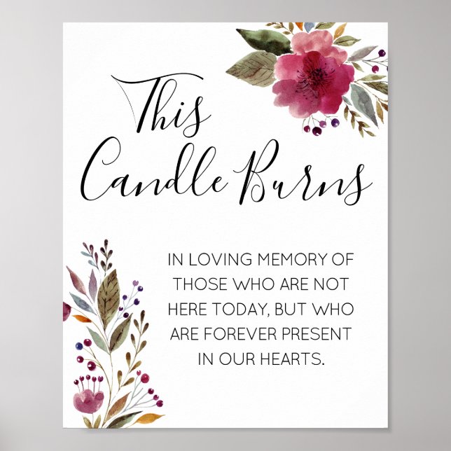 Det här ljuset brinner vattenfärgsminnesmärket Brö Poster (Framsidan)