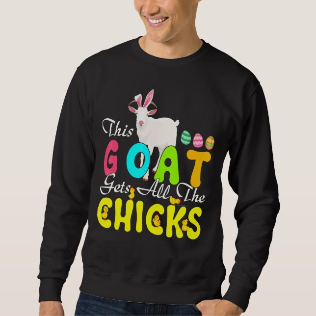 Det här målet får alla Chickar i Cute Påskhare Go Lång Ärmad Tröja (Framsida)