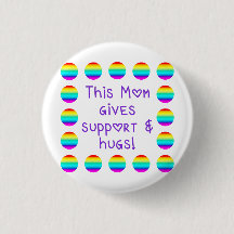 Det här Mamma Ge-stödet och hakarna - regnbågsknap