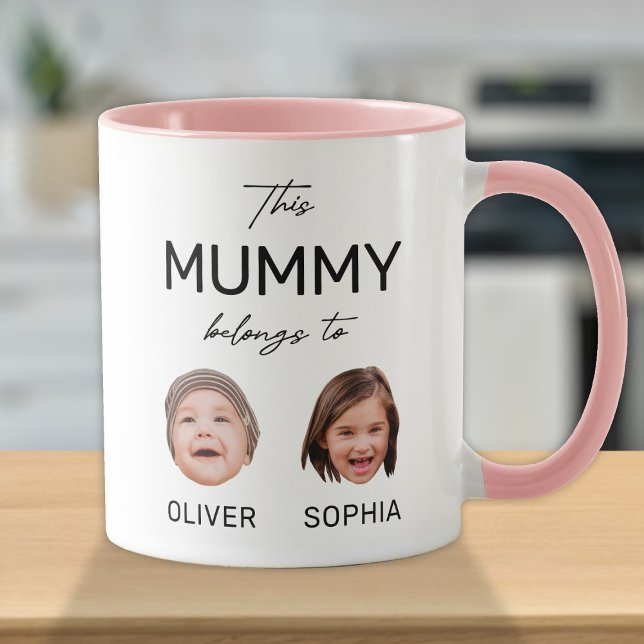 Det här Mamma Mummy-Tillhöret till, Kids Ansikte 2 Mugg (Skapare uppladdad)