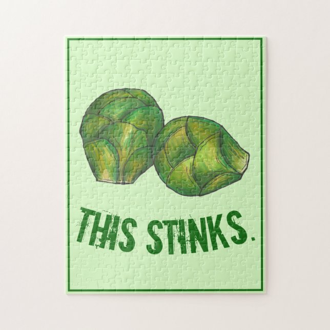 Det här märks på Stinky Grönt Brussels Sprouts Veg Pussel (Vertikal)