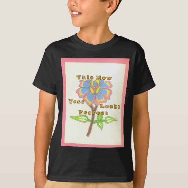 Det här nyårsutskriften ser ut som Blommigt av Per T-shirt (Framsida)