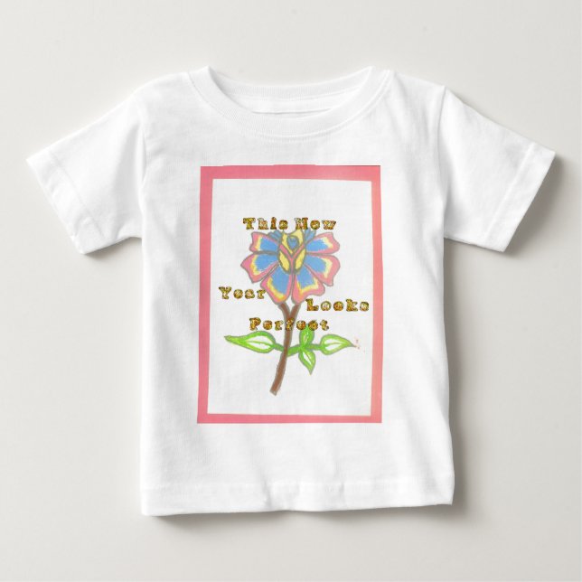 Det här nyårsutskriften ser ut som Blommigt av Per Tee Shirt (Framsida)